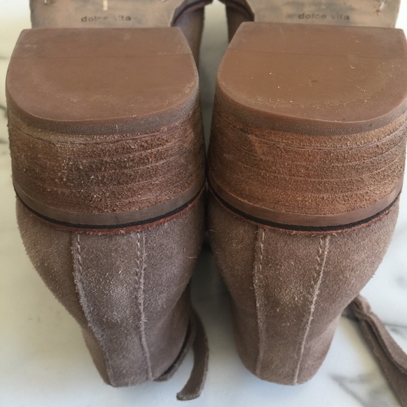 Dolce Vita | Tan Suede Booties with side zippers - Picture 7 of 8